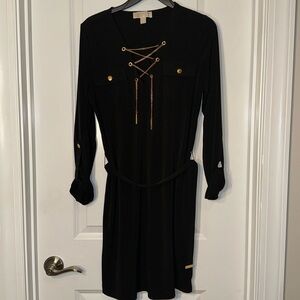 MICHAEL KORS DRESS! Black with gold accents. Size Medium.